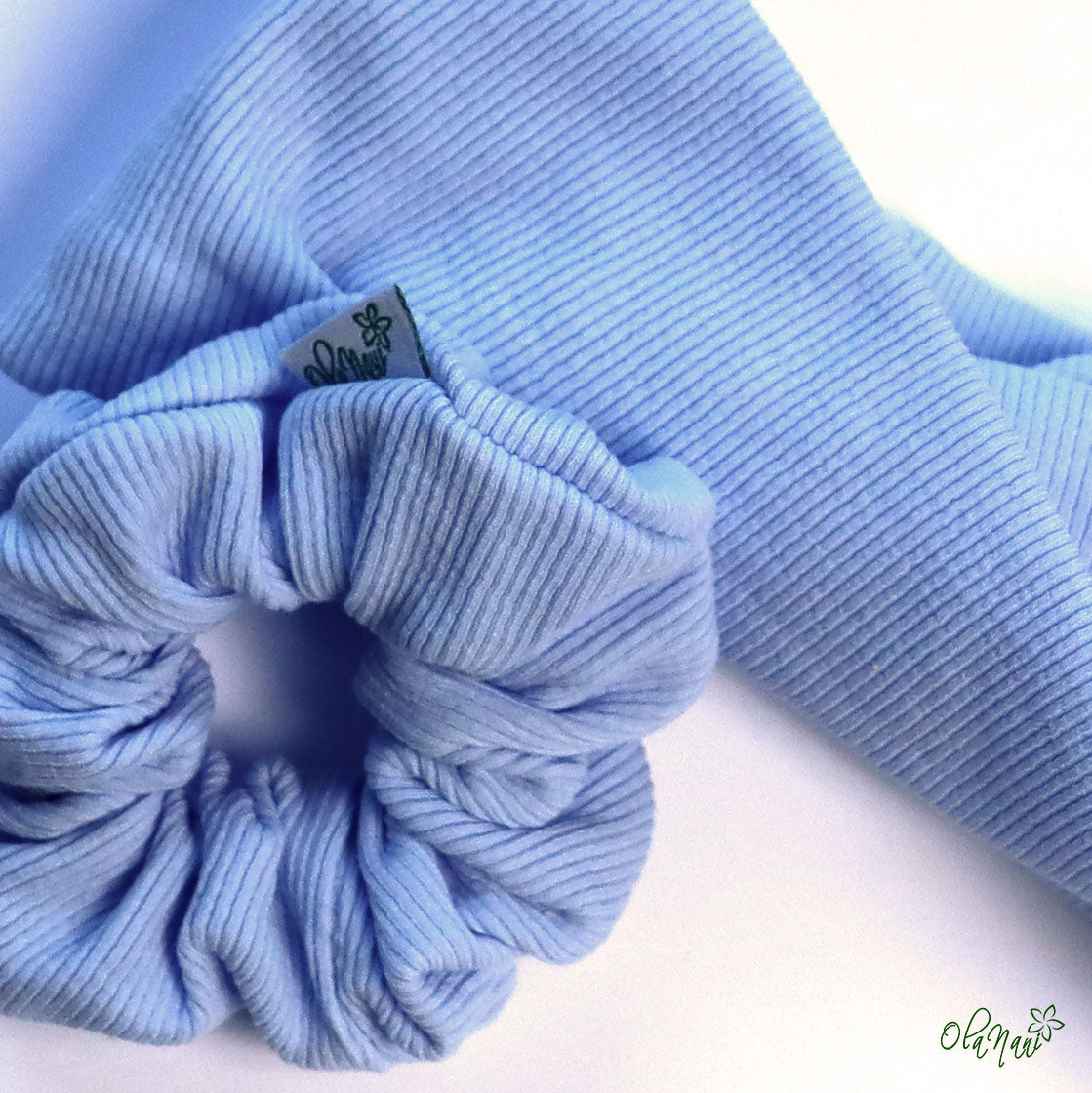 Scrunchie & Haarband twisted Set • Babyblau