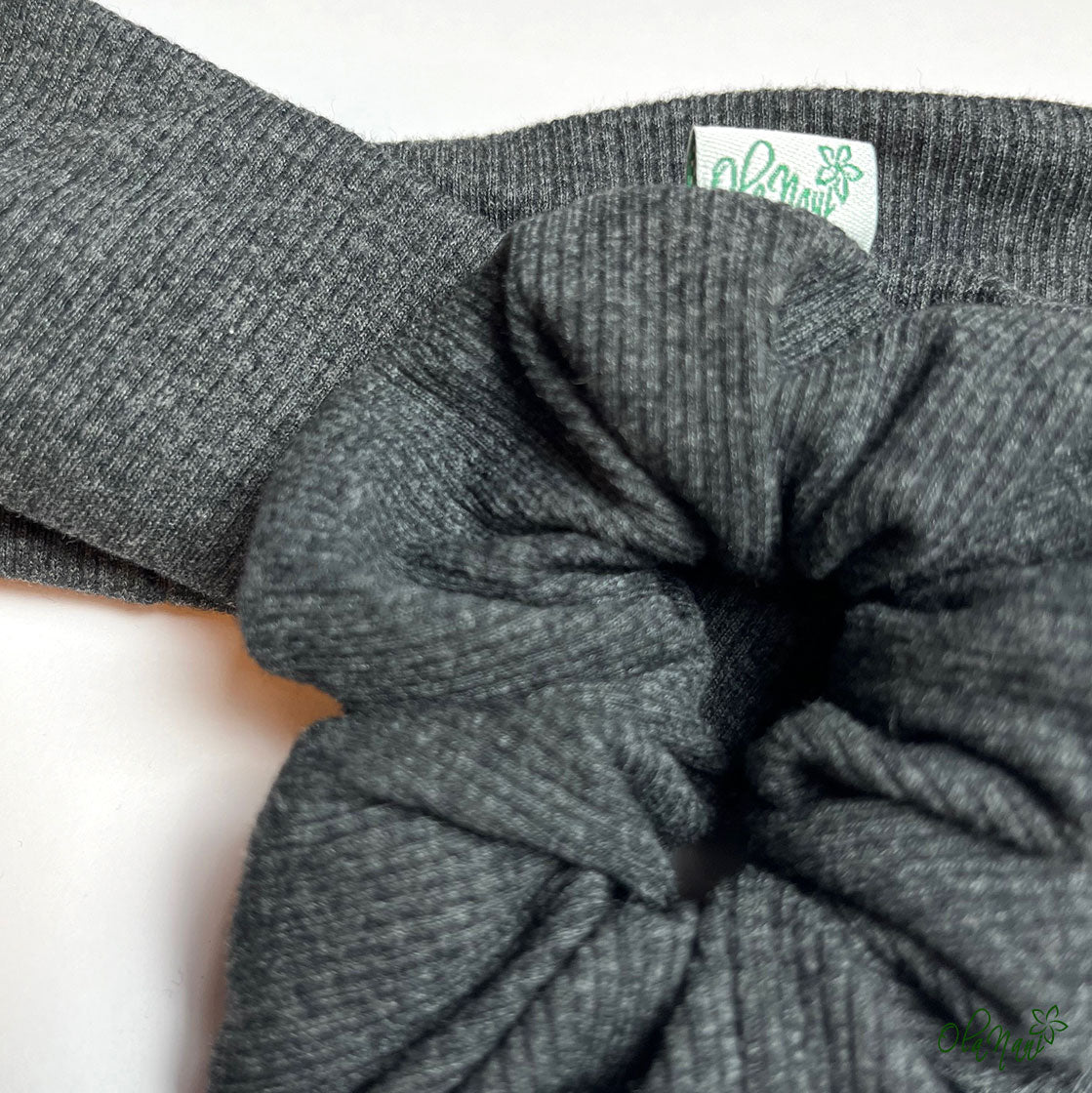 Scrunchie & Haarband twisted Set • Grau dunkel