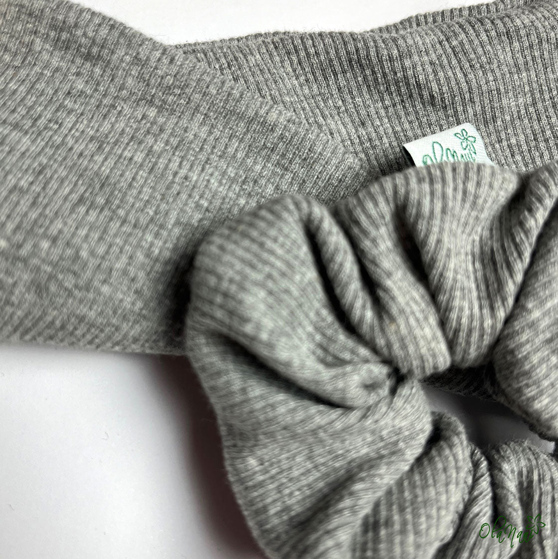 Scrunchie & Haarband twisted Set • Grau mittel