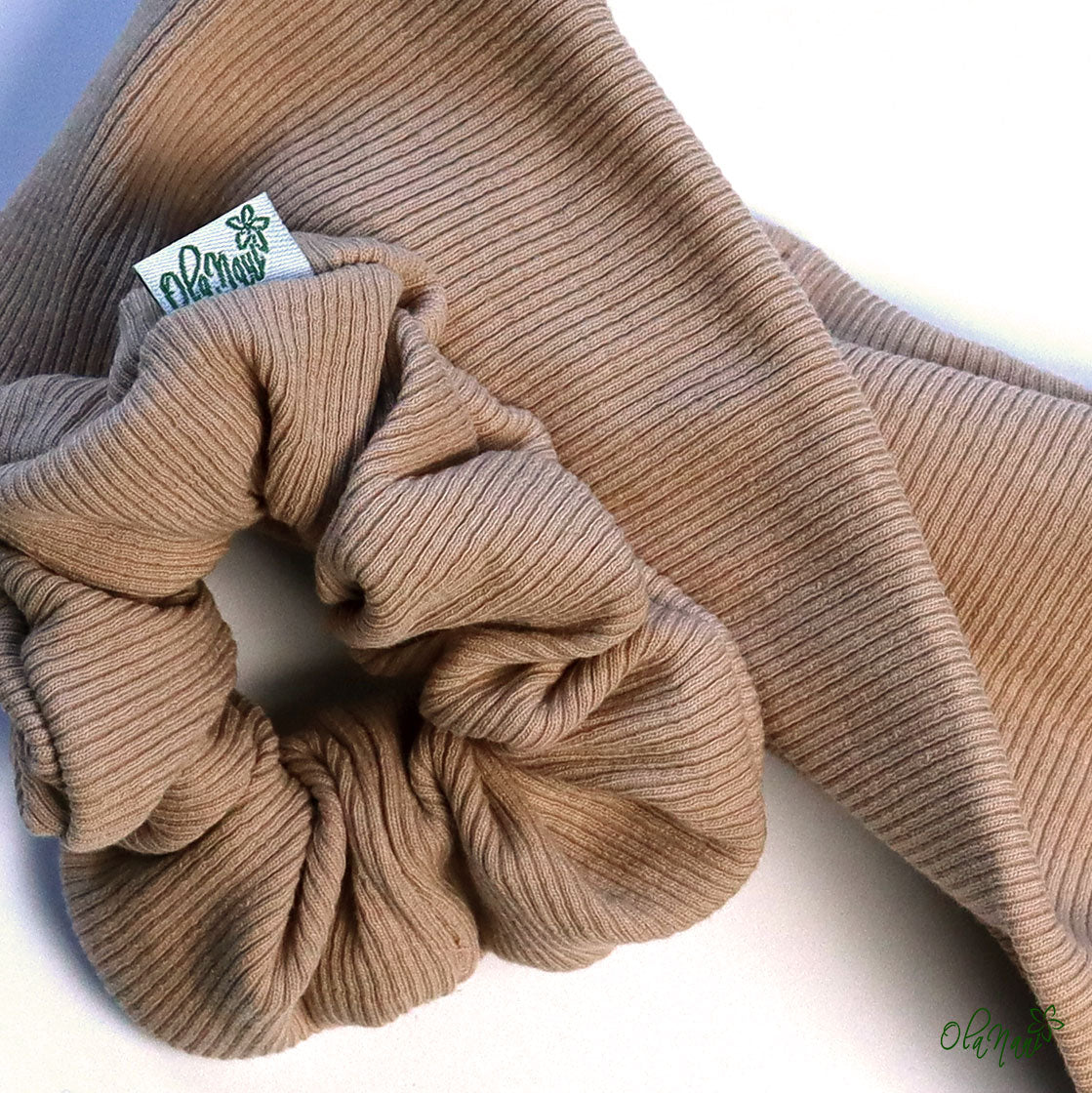 Scrunchie & Haarband twisted Set • Taupe