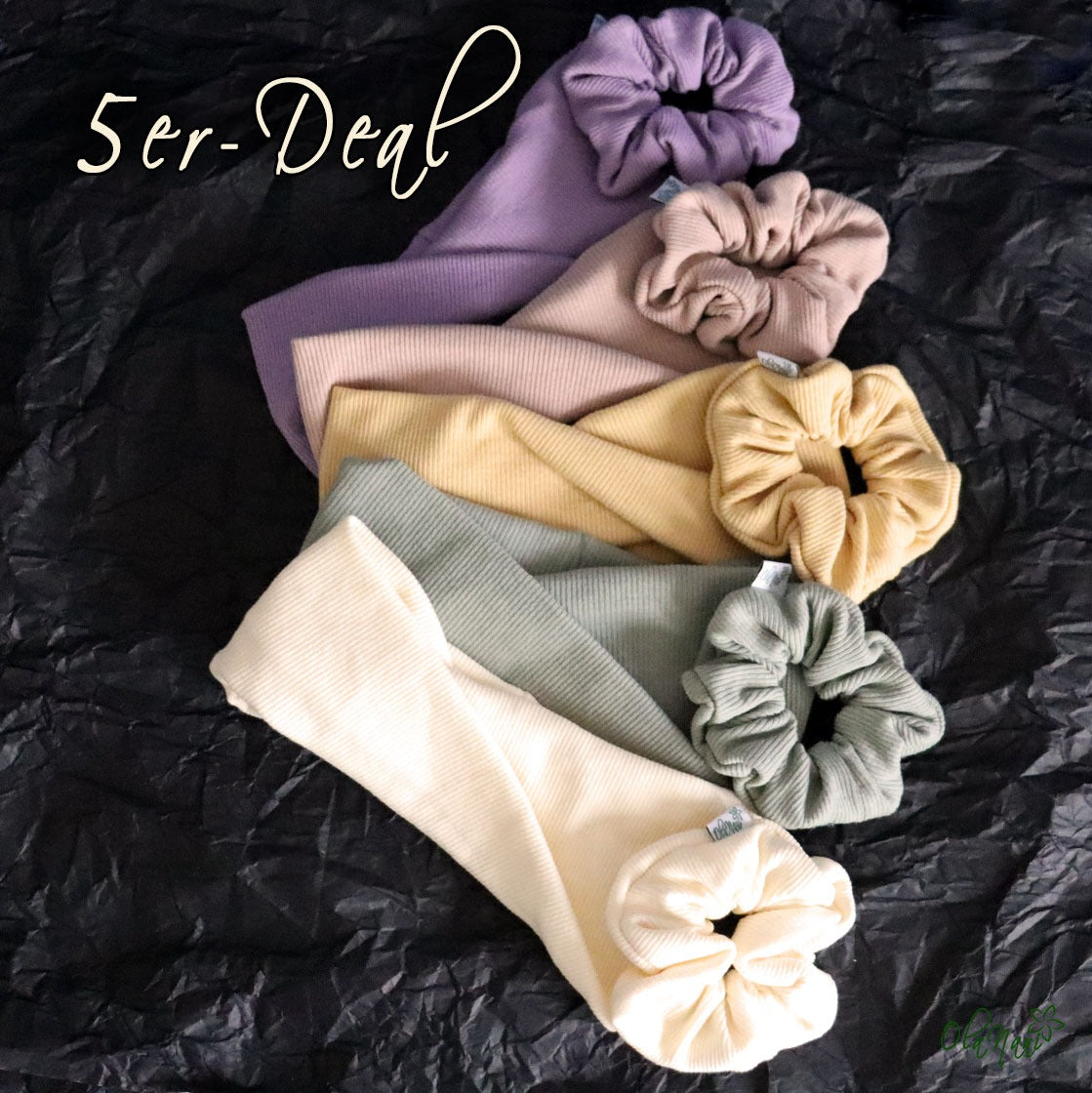 Danke-Deal - 5 Scrunchies & 5 Headbands