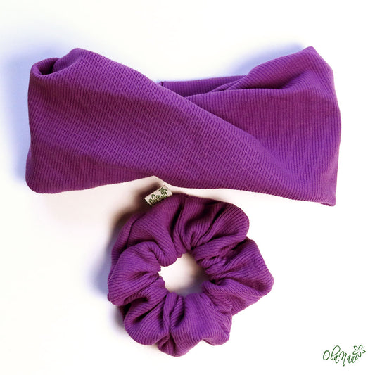 Scrunchie & Haarband twisted Set • Lila