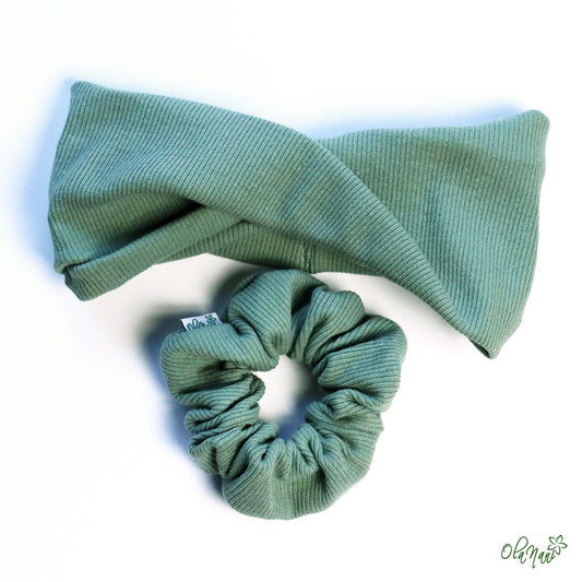 Scrunchie & Haarband twisted Set • Palme